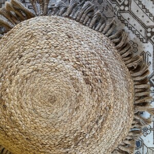 Seagrass and Raffia Jute Braided Round Pillow cover 20 Inch image 6