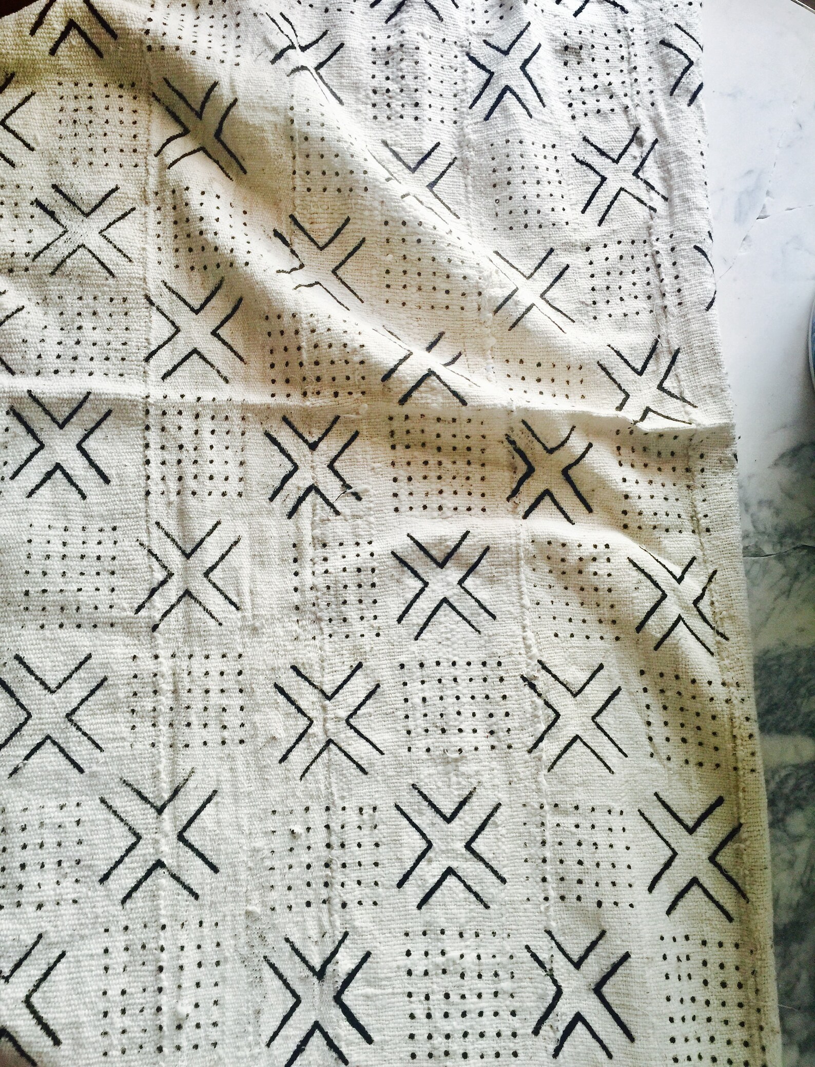 Vintage African Mud Cloth Amazing Textile White and Black Etsy