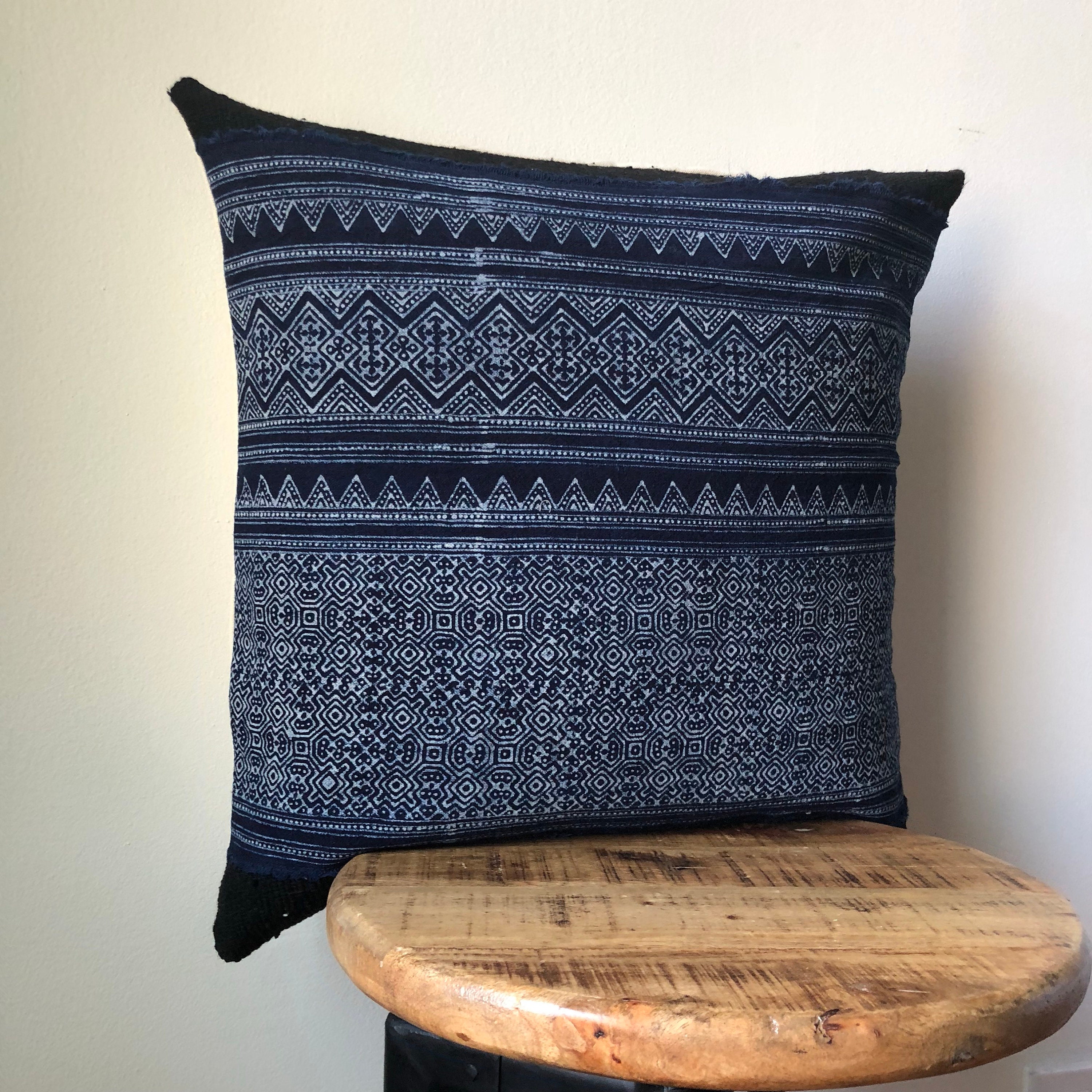 Mudcloth and Hmong Indigo and Black Tribal Pillow Cover - Etsy
