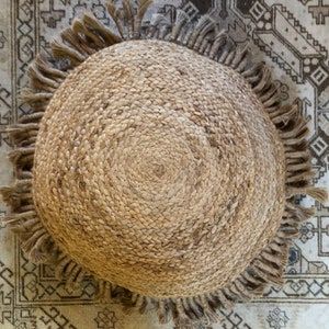 Seagrass and Raffia Jute Braided Round Pillow cover 20 Inch image 5