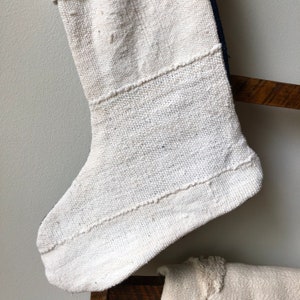 White Mudcloth Christmas Stocking image 4