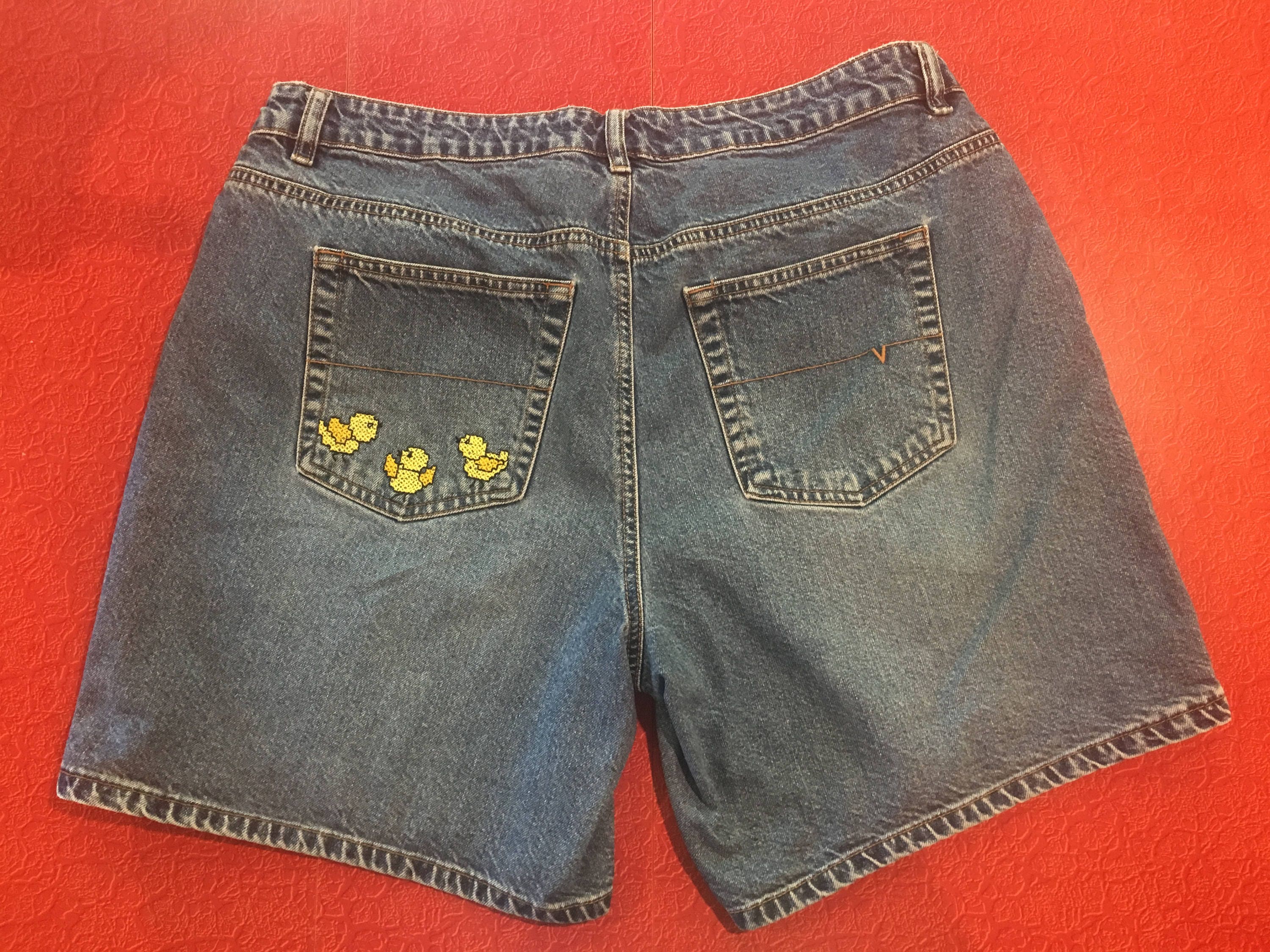 Denim Shorts With Pocket Design - Etsy