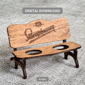 Mini-likeurbankje – lasergesneden houder voor borrelglas – DIY houten cadeaubestand – digitale download voor 4 mm multiplex – svg dxf pdf