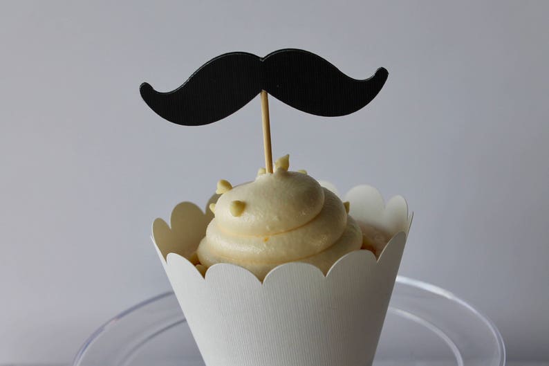 LITTLE MAN Black Cake Topper Baby Shower Gender Reveal Party Mustache Gentleman