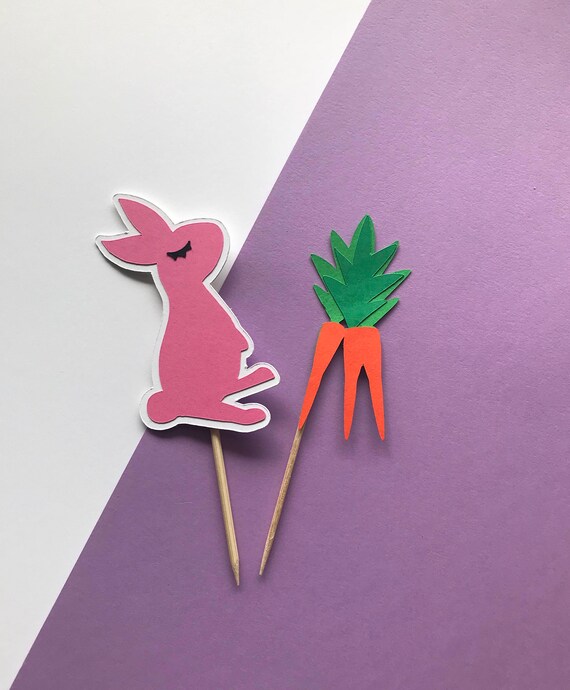 Bunny cupcake topper, somebunny party decorations, somebunny is one, carrot cupcake topper, bunny party decor, bunny party decorations Il_570xn