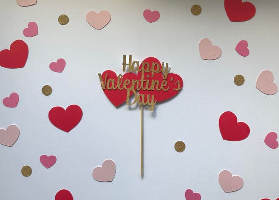 Happy Valentine's Day Cake Topper / Valentine's Day Cake Topper / Cake Topper / Il_570xn