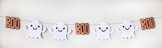 Ghost Banner, ghost theme, ghost party, Spooky Banner, Halloween Decorations, Halloween Decor, Boo Banner, Ghost garland, Halloween ornament Il_570xn