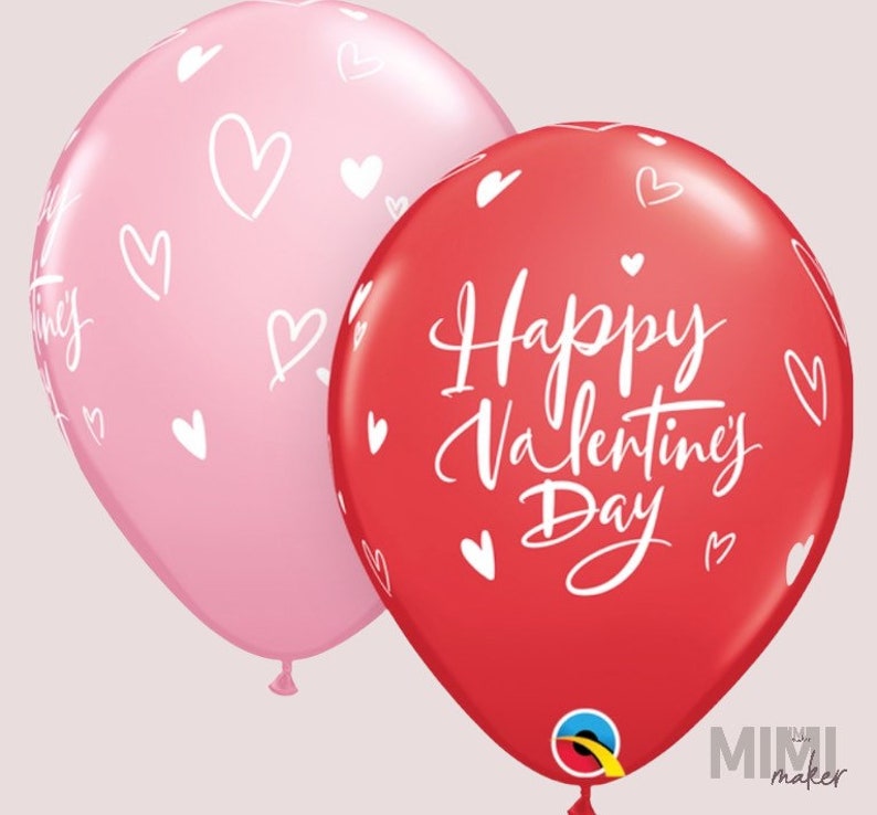Valentine's day balloons, heart balloons, cute balloons, pink and red balloons, galentine's day decorations, valentine's day decorations image 1