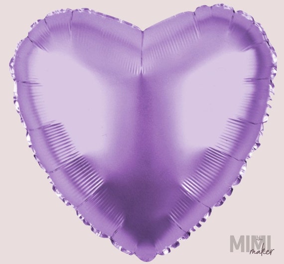 Lavender heart balloon, heart balloon, foil balloon, cute balloon, valentine's day balloon, galentine's day decor, valentine decor, heart Il_570xn