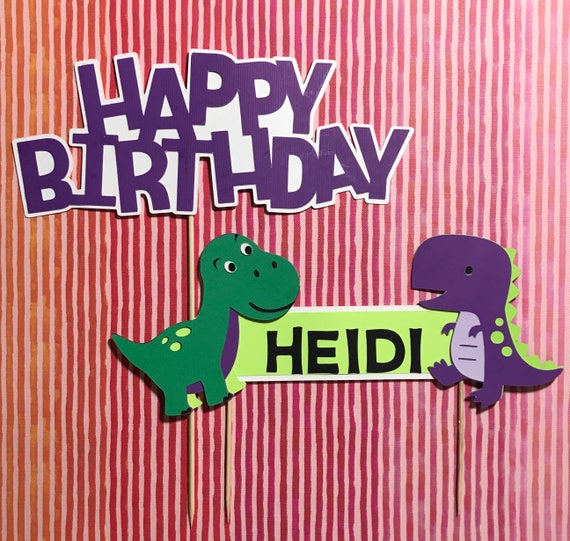 Dinosaur Cake Topper, dino cake topper, dino happy birthday, dinosaur happy birthday sign, dinosaurs theme decor, dinosaurs party decoration Il_570xn