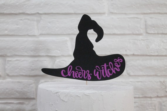 Witch cake topper, Halloween cake topper, drink up witches, Halloween cake, Halloween party decorations, halloween centerpieces, witch hat Il_570xn