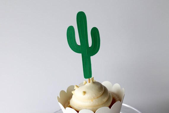 Cactus cupcake topper, cinco de mayo, 5 de mayo party decorations, fiesta party, let's fiesta theme, summer party theme Il_570xn