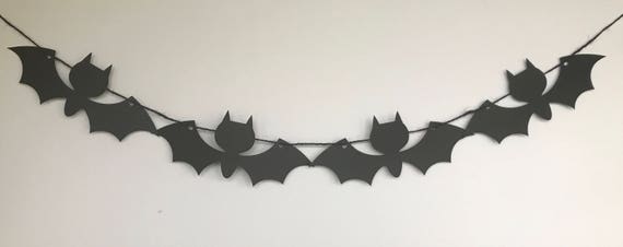 Bat Banner / vampire Banner / Bat Birthday Party Decor / Bat Decorations / Black Bat Banner / Spooky Banner Il_570xn