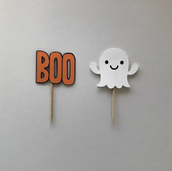 Halloween cupcake toppers, Ghost Cupcake Topper, ghost theme party, halloween party decor, halloween decorations. halloween theme party Il_570xn