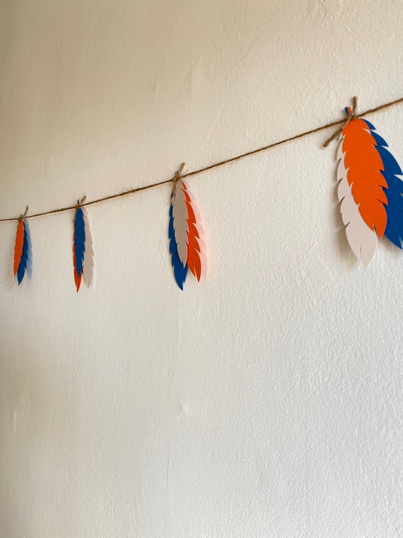 Feather banner, Feather garland, boho party decorations, tribal banner, tribal birthday party, wild one birthday, wild one banner Il_570xn