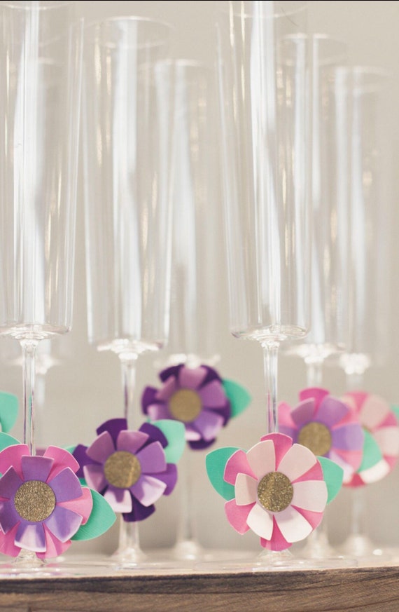 Mother's day, Mimosa bar tags, Bridal shower tags, champagne glass tags, flower tags, wine glass tags, flower tag, flute tag,tag for glasses Il_570xn