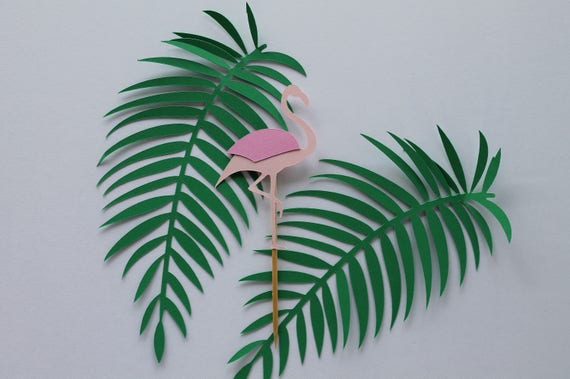 Flamingo Cupcake Topper / Flamingo Theme Party / Let's Flamingo / Tropical Party / Summer theme party Il_570xn