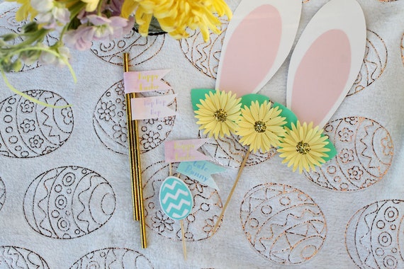 Bunny ears cake topper, cute bunny ears, easter cake topper, easter decorations, bunny decorations, easter party, easter party decorations Il_570xn