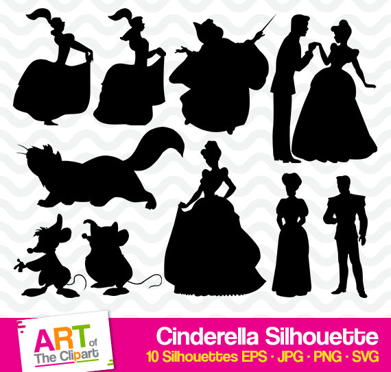 Download Cinderella Silhouettes SVG Files for Cricut and Cameo ...