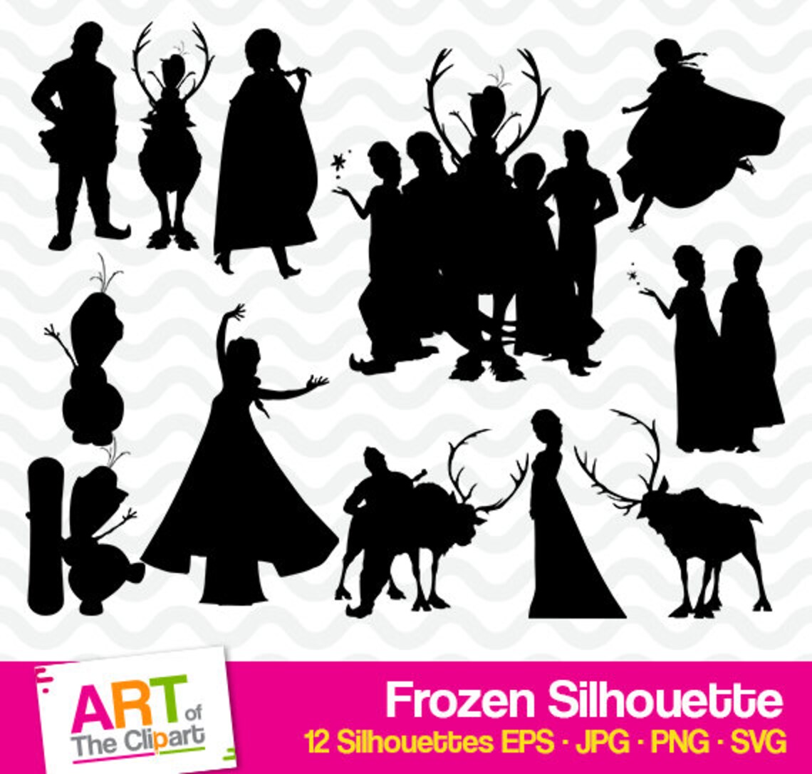 Frozen Silhouettes SVG Files for Cricut and Cameo Disney | Etsy