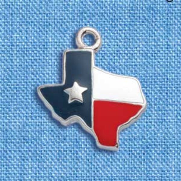 2 Texas Charm Pendants – Detailed Lone Star State Charms In Antiqued Silver Tone