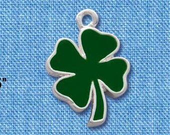 MiniJewelry Lucky Green Clover Dangle Charm for Women Bracelets Saint Patricks Day Irish Celebration Crystal Clear Green CZ