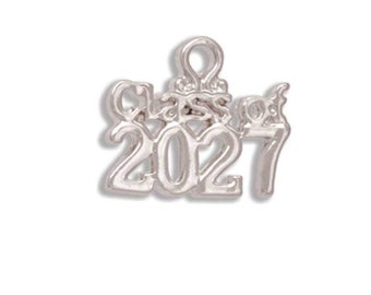 Class of 2027 Charm: Gold or Silver Plated Graduation Jewelry