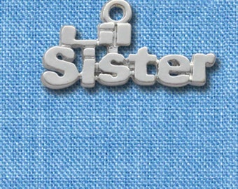 Silver Plated "Lil Sister" Charm: Sister Jewelry Making