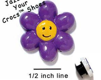 Retro Daisy Flower Clog Charm: Hand-Painted Resin Shoe Decoration