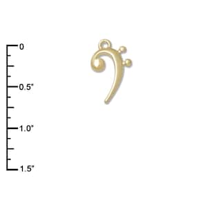 C4866 - Base Clef - Gold Plated Charm, Music Notes, Musician Jewelry, Musical Gifts, Jewelry Making QUANTITY DISCOUNTS OPTIONS