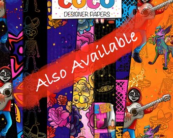 Coco Clipart /Dia de los Muertos/Miguel/ Halloween/Dante/Pepita/Guitar/Skeletons/Stickers/Birthday/Seamless Design/Planner/Fabric Printing