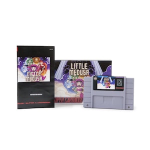 リトル メデューサ - スーパー ニンテンドー エンターテイメント システム用のメガ キャット スタジオ公式 SNES 戦略パズル ビデオ ゲーム カート