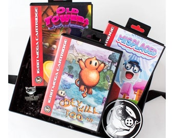 Blast Processing is for lovers - Gamer Gift Box - 3 Mega Cat Studios Genesis / Mega Drive Games, Devwill Too MD, Misplaced, and Old Towers