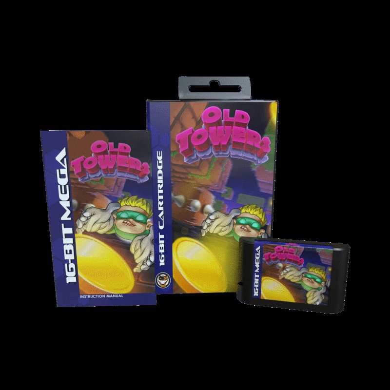 Old Towers - Official Mega Cat Studios Cart Game for the Sega Genesis Version - Classic 16 bit Fast Paced Action Puzzle