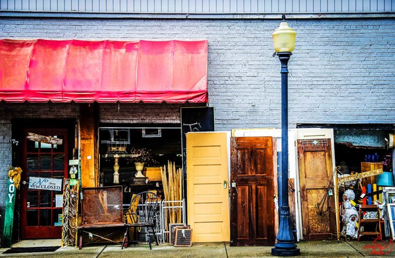 Rustic Photography Rural Country Store Red Door Thrift Etsy