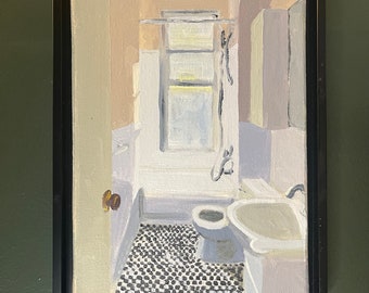 Shower Window Interior Bathroom Oil Painting