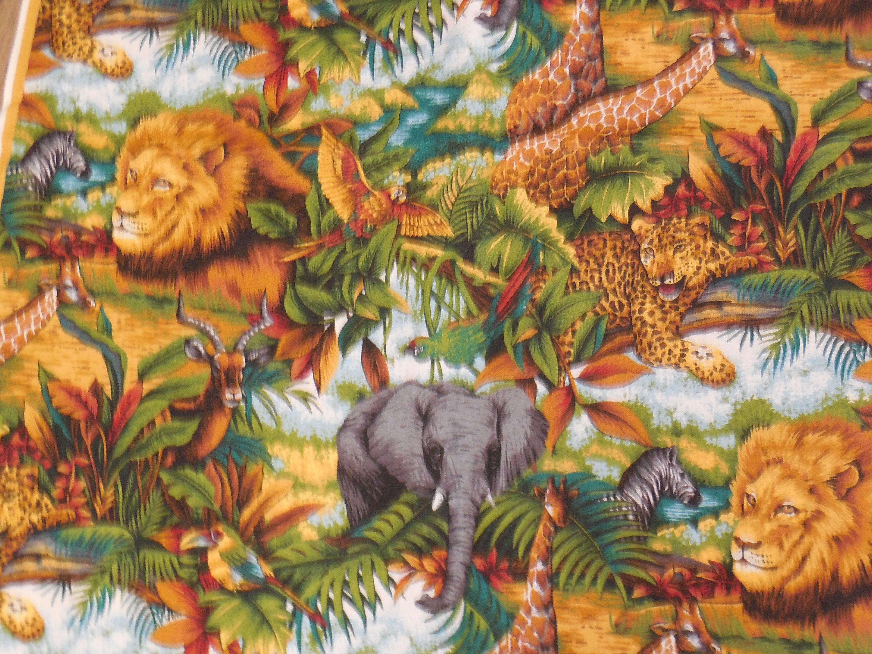 Spring Industries wildlife jungle animal cotton quilt fabric 1 Etsy