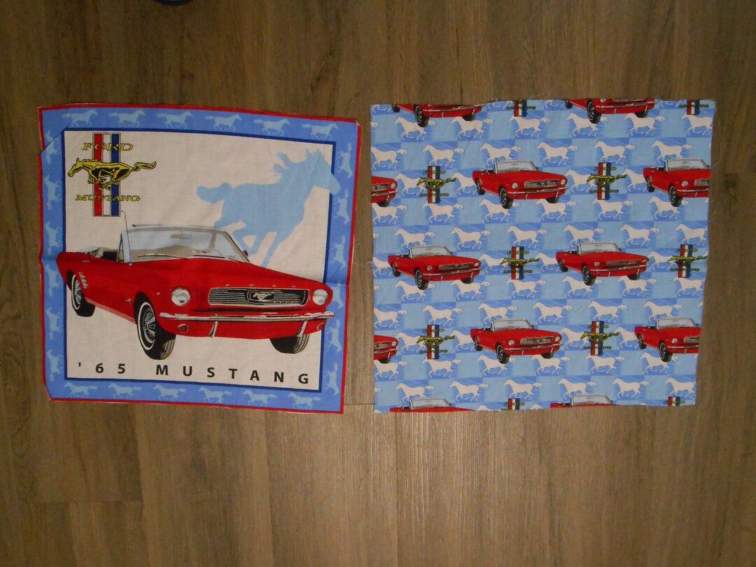 Ford Mustand Car Quilt Block Cotton Quilt Fabric With Matching Etsy