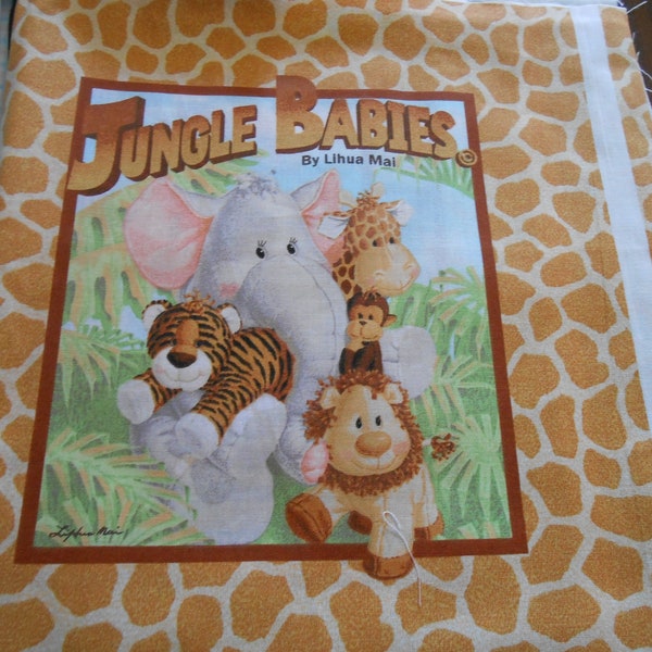 Jungle Babies fabric cloth book craft panel