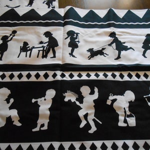 Michael Miller &quot;Silo Kids border stripe&quot; black white cotton quilt fabric 1 1/2 yard