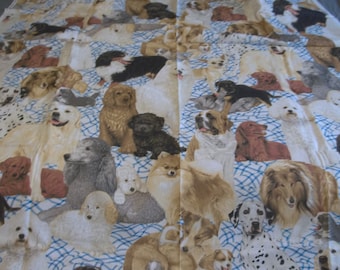 Vintage Daisy Kingdom Man's best Friend allover dog cotton quilt fabric 1+ yard