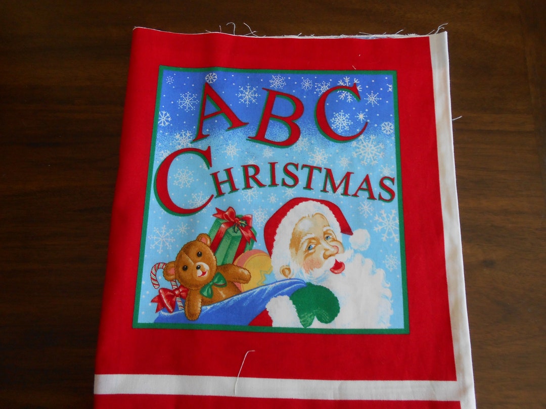 ABC Christmas Cloth Book Fabric Craft Panel Etsy
