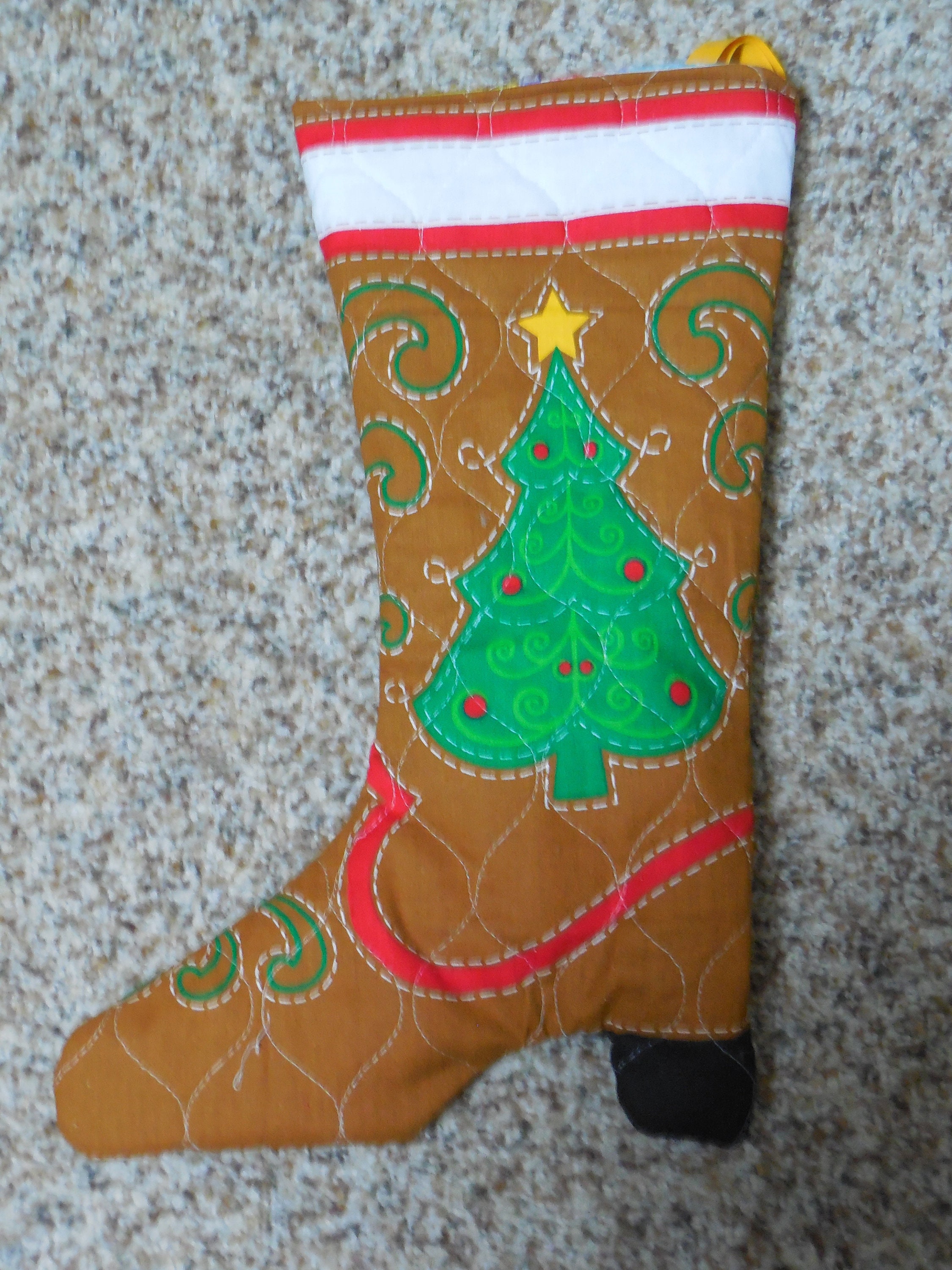 Vintage Cowboy Boot Christmas Stocking completed Etsy