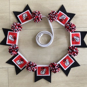 University of Georgia Bulldogs Small 7 Flag PennantPom Pom Bunting-Wall Hanging-Party decor
