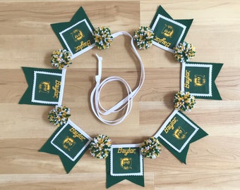 Baylor University Bears Pom Pom Bunting Wall Hanging