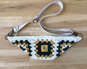 Baylor Hand Crocheted Granny Square Crossbody Bag