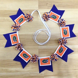Florida Gators Pennant Banner: Pom Pom Bunting, Celebration Decor