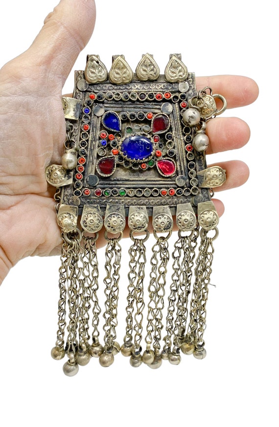 Vintage Antique Ethnic Tribal Ethnic Real Silver … - image 2