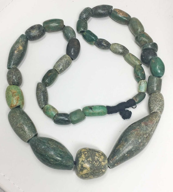 Rare Vintage Ancient Serpentine & Amazonite Afric… - image 2