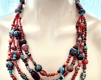 STWTR Collana con perline in stile bohémien, per donne e uomini